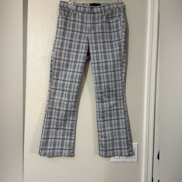 J Brand Grey Plaid Crop Bootleg Pants. Very Soft With Stretch. Size 27 - Picture 3 of 14